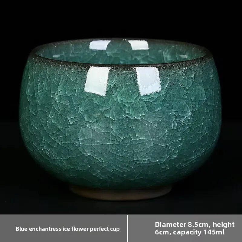 Cracked Ice Glaze Ceramic Tea Cup Set Single Couple Gongfu Tea Cups Chinese Style Tea Drinking Cup With Ice Crazing