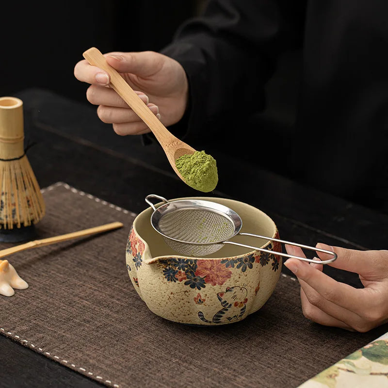 8-Pcs Matcha Set with  Bowl, Bamboo Whisk (Chasen) & Holder Perfect Matcha Kit for Matcha Lovers & Gift Giving
