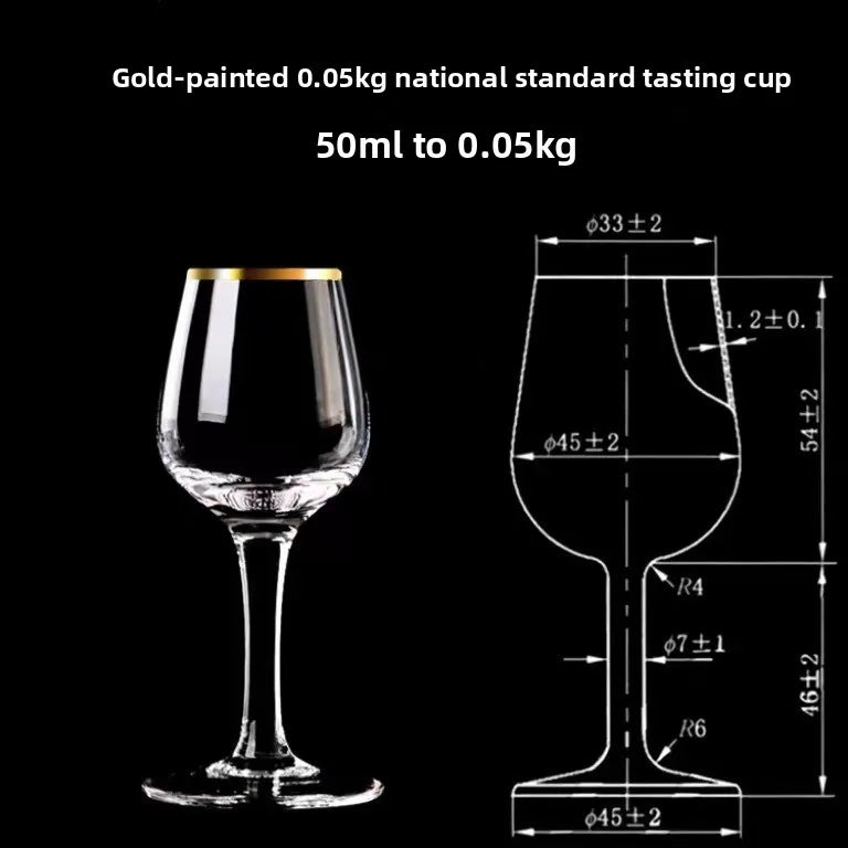 Baijiu tasting cup 50ml one or two cups international standard gold-painted goblet  blind Baijiu cup Phnom Penh