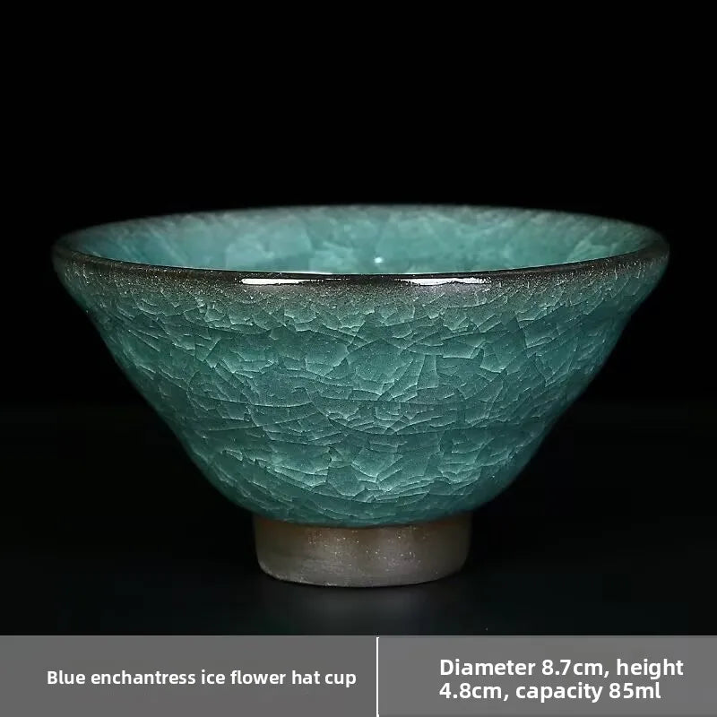 Cracked Ice Glaze Ceramic Tea Cup Set Single Couple Gongfu Tea Cups Chinese Style Tea Drinking Cup With Ice Crazing