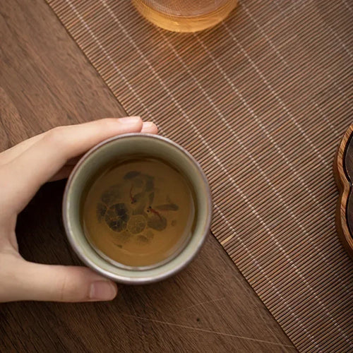 1 Pc Chinese Blue and White Porcelain Tea Cup Antique Handmade Ceramic Tea Bowl Pu'er Master Teacup Household Tea Set