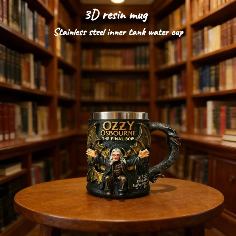 Creative Character Performance Resin Stainless Steel Mug,Personalized Water Cup, Wine Cup Gift, Home Decoration Tea Cup Ornament